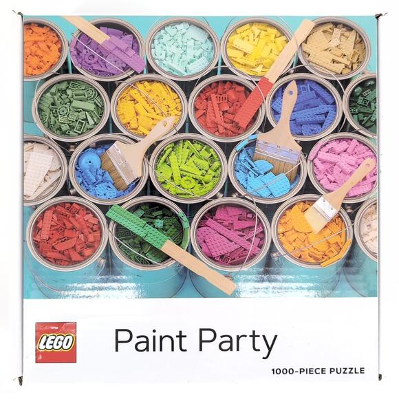Lego 1000 Pieces "Paint Party" Jigsaw Puzzle 25" x 20" for Ages 9+ - GUC - Picture 1 of 14